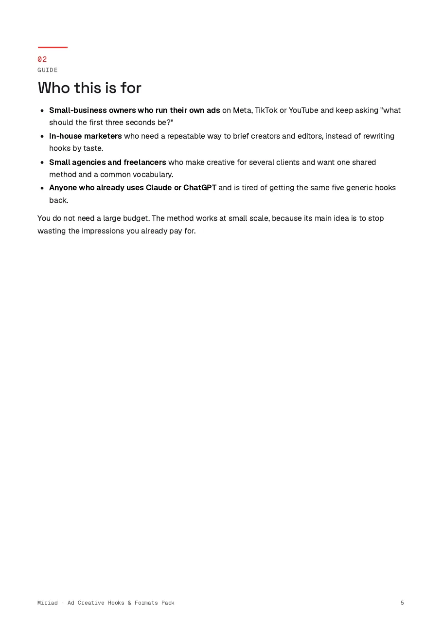 Ad Creative Hooks & Formats Pack, page 5