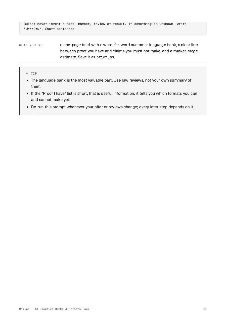 Ad Creative Hooks & Formats Pack, page 38