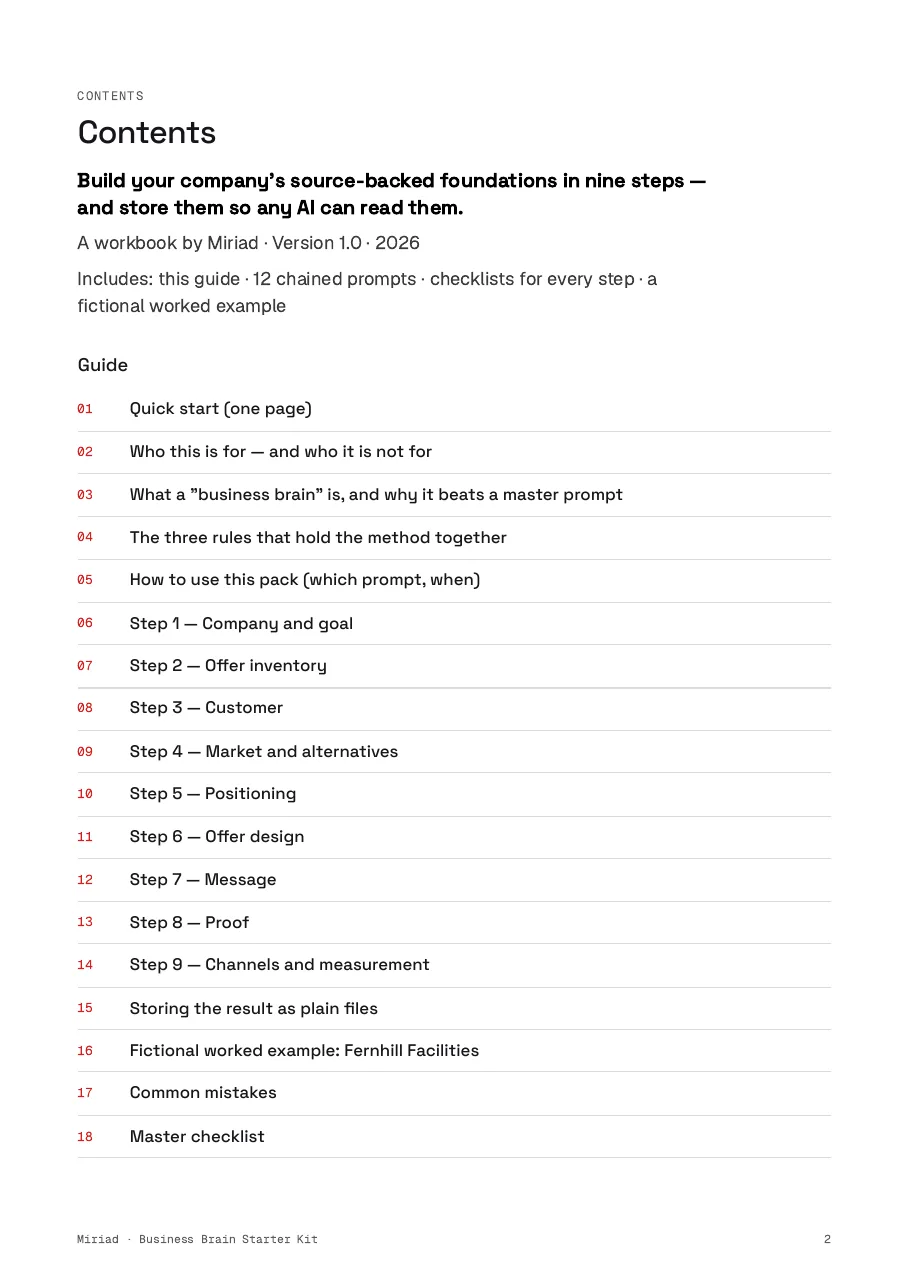 Business Brain Starter Kit, page 2