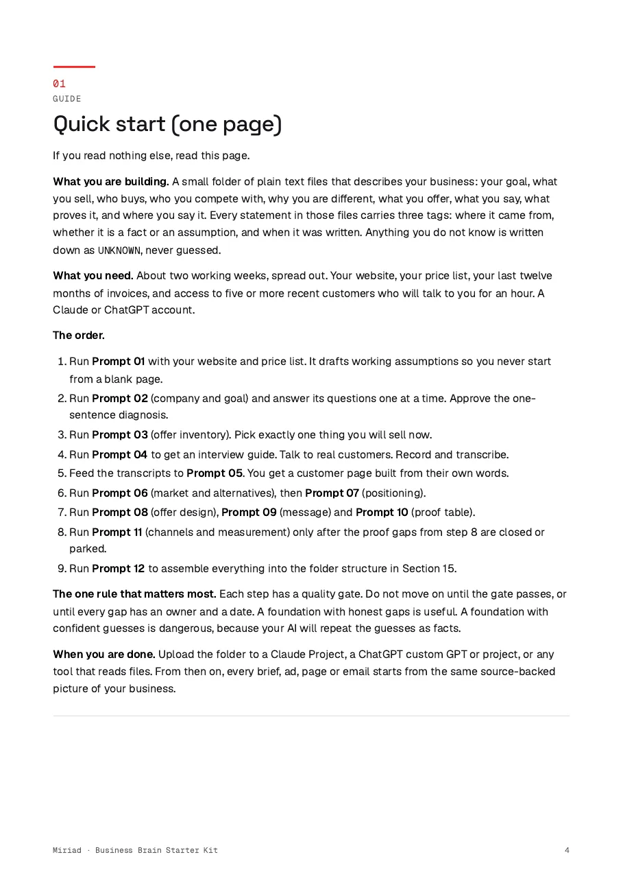 Business Brain Starter Kit, page 4
