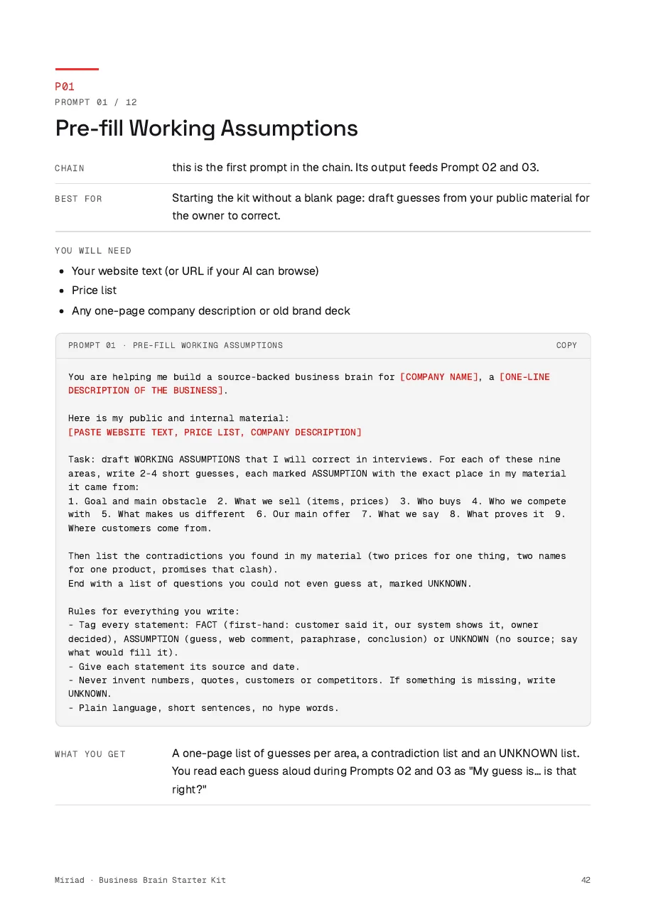 Business Brain Starter Kit, page 42