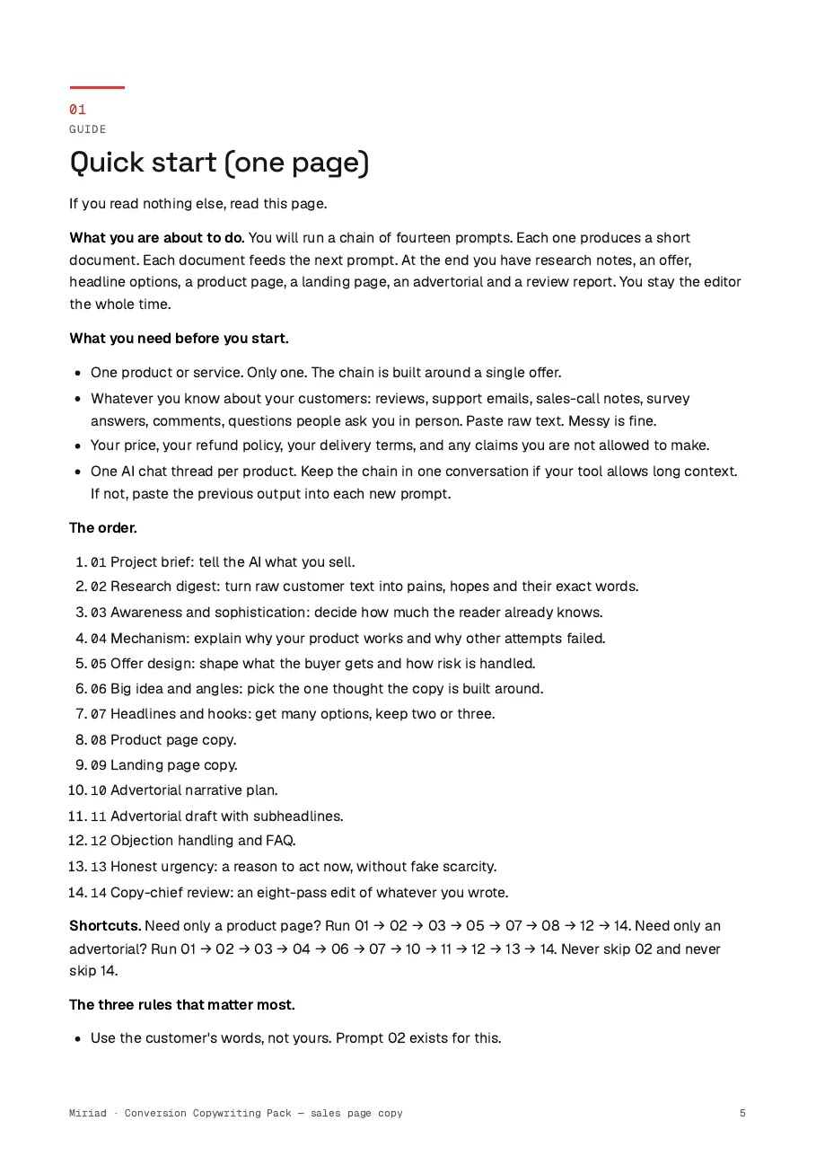 Conversion Copywriting Pack — sales page copy, page 5