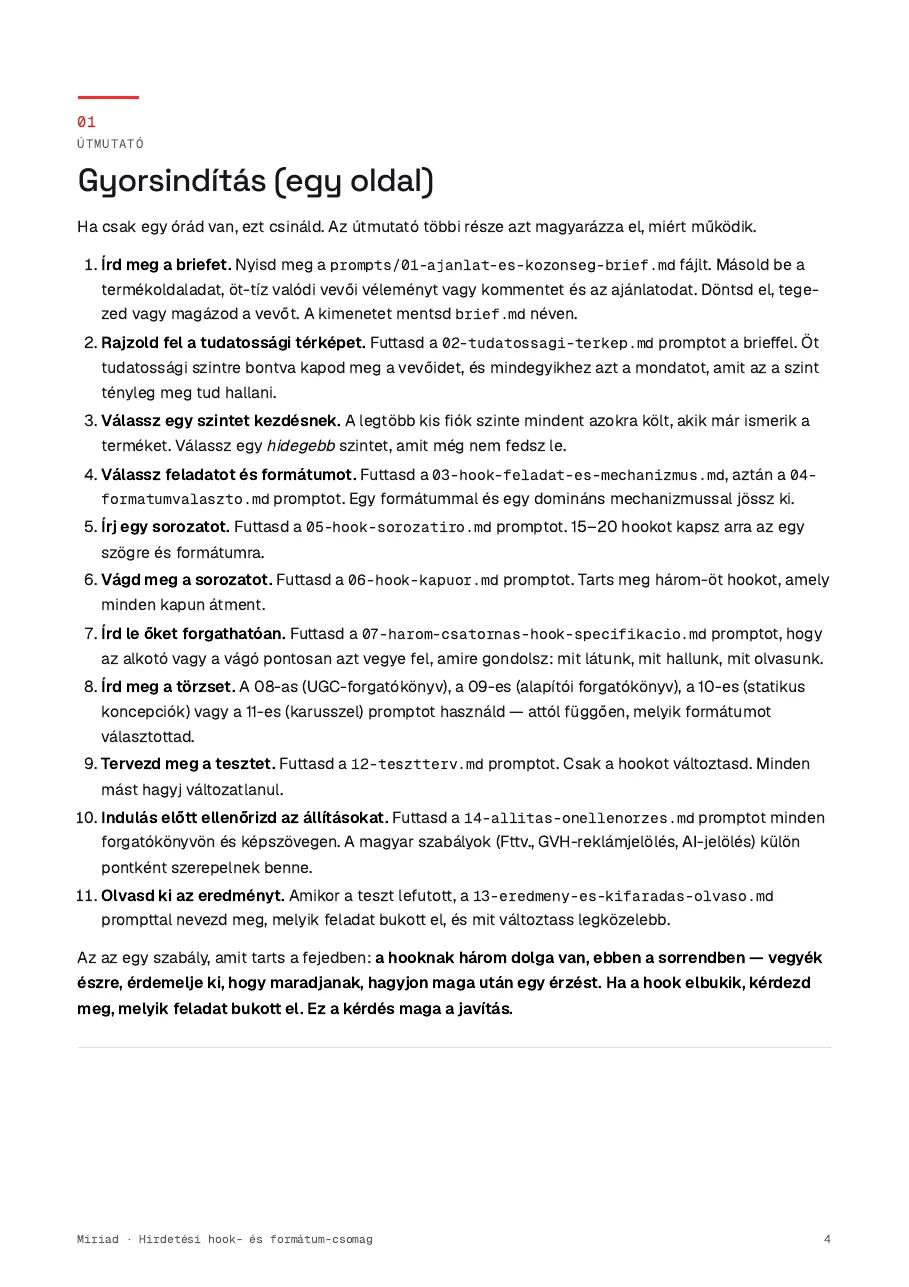 Hirdetési hook- és formátum-csomag, 4. oldal