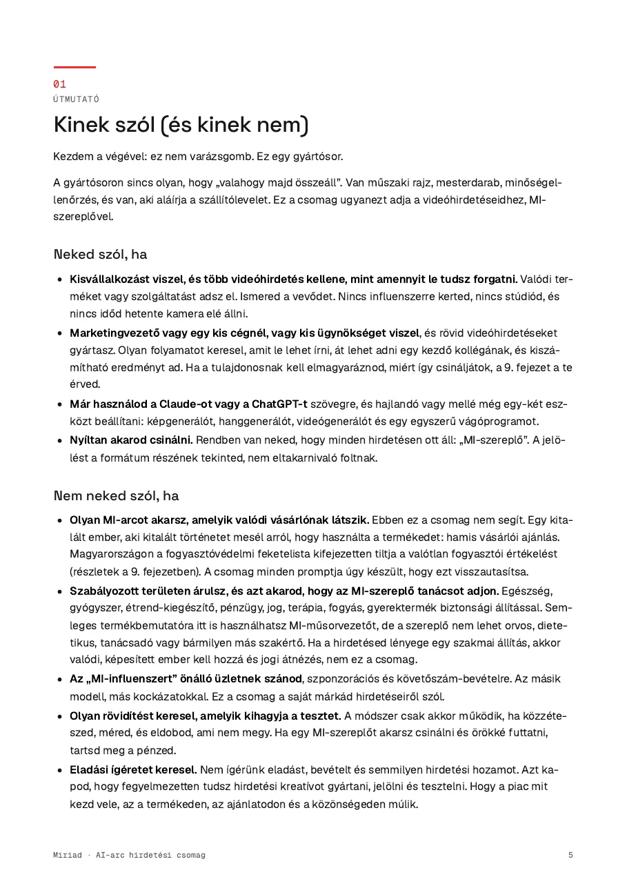 AI-arc hirdetési csomag, 5. oldal