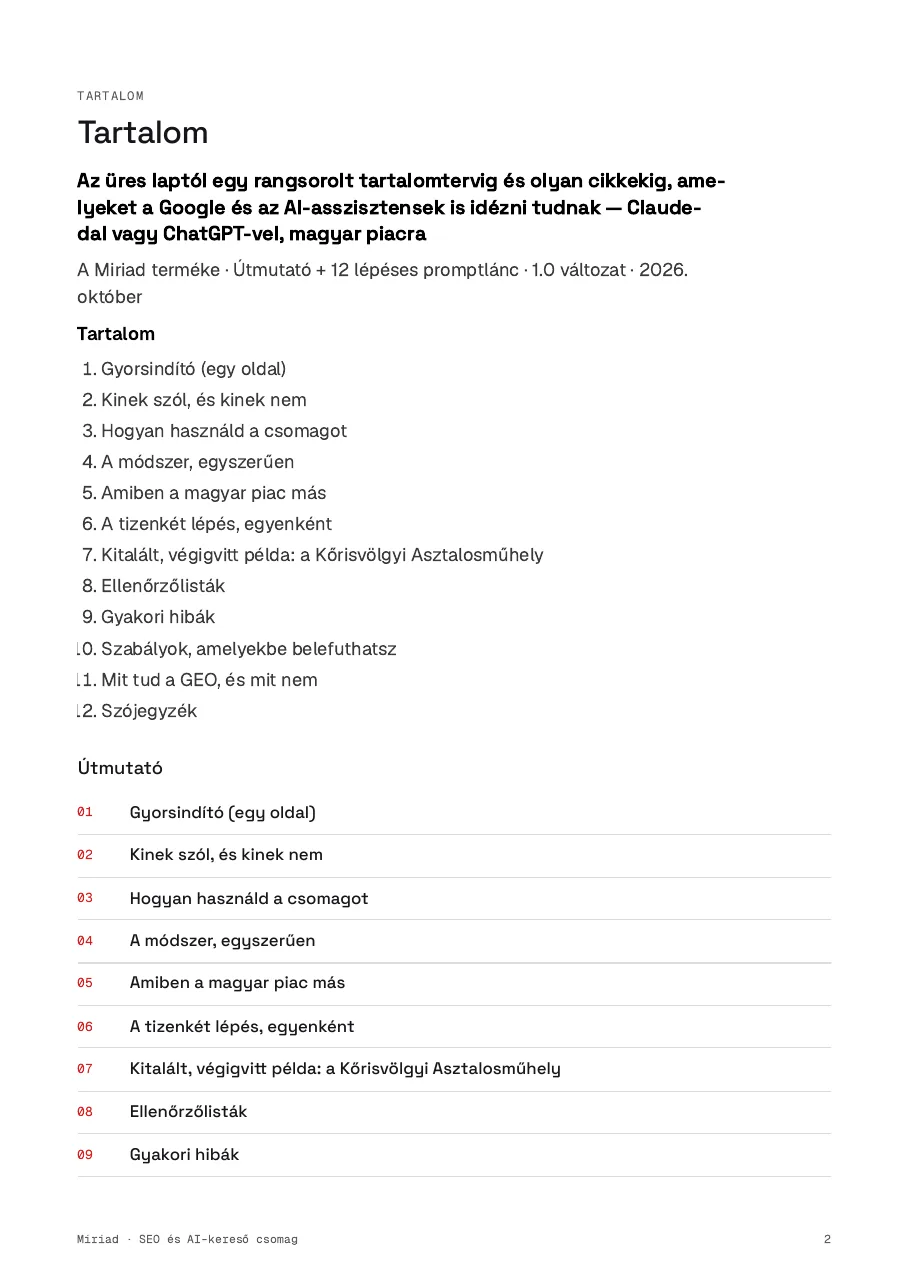 SEO és AI-kereső csomag, 2. oldal