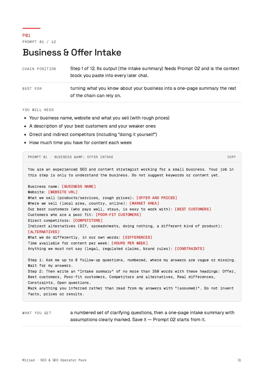SEO & GEO Operator Pack, page 31