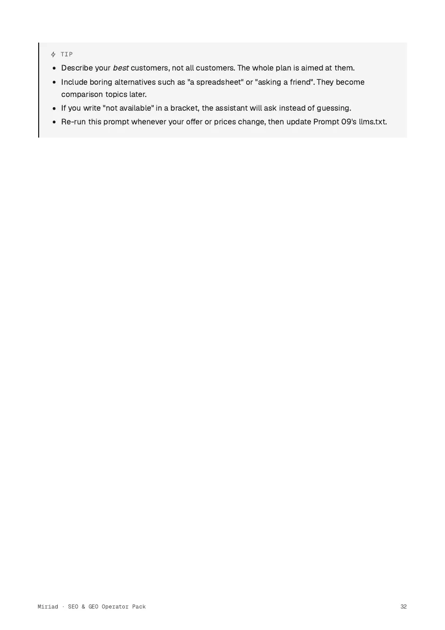 SEO & GEO Operator Pack, page 32